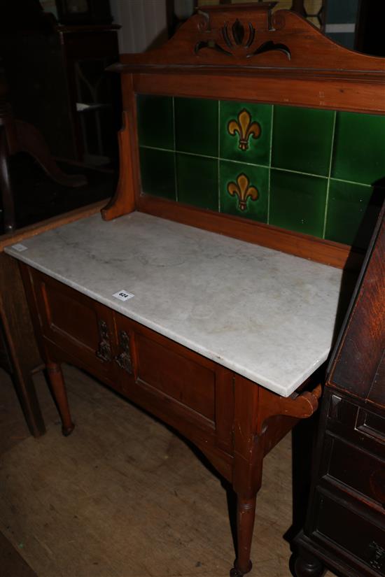 Victorian marble topped washstand(-)